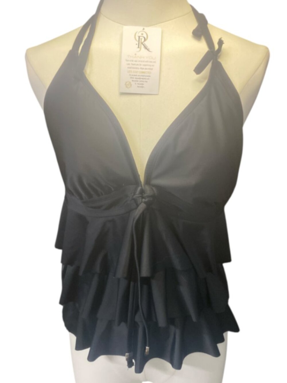 Catalina ruffle swim top Black size L